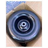 11x4.00-5 Flat Free Tire and Wheel (2 Pack),Universal 11x4-5 Solid Smooth Tractor Turf Tire with Rim, 3.4" Centered Hub and 3/4" & 5/8" Bushing, For Zero Turn Mowers and Riding Lawn Mower