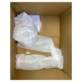 Retails for $130! 2-Light Gold Modern Linear Chandelier, 55 Inch Farmhouse Kitchen Island Lighting with White Fabric Shades, Dining Room Light Fixtures for Living Room Bedroom, Height Adjustable