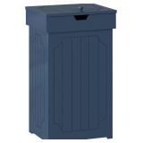 Function Home Trash Can Cabinet, 13 Gallon Kitchen Garbage Can, Wooden Recycling Trash Bin, Freestanding Dog Proof Trash Can, Farmhouse Trash Cabinet with Lid for Home Kitchen Bedroom, Blue