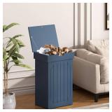 Function Home Trash Can Cabinet, 13 Gallon Kitchen Garbage Can, Wooden Recycling Trash Bin, Freestanding Dog Proof Trash Can, Farmhouse Trash Cabinet with Lid for Home Kitchen Bedroom, Blue