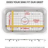 Sink Protector Grid 26-1/16" x 14-1/16",Centered Drain with Corner Radius 3-1/2", Stainless Steel Material(Centered Drain)