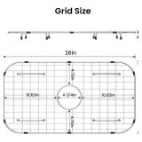 Sink Protector Grid 26-1/16" x 14-1/16",Centered Drain with Corner Radius 3-1/2", Stainless Steel Material(Centered Drain)