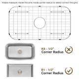 Sink Protector Grid 26-1/16" x 14-1/16",Centered Drain with Corner Radius 3-1/2", Stainless Steel Material(Centered Drain)