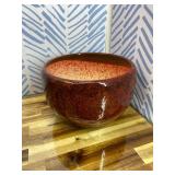 SQOWL Ceramic Flower Pots - 10 Inch Plant Pot Indoor, Ceramic Planter with Drainage Hole and Saucer, Round Decorative Large Planter Outdoor, Home Decor Living Room, Gifts for Plant Lovers, Red