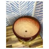 SQOWL Ceramic Flower Pots - 10 Inch Plant Pot Indoor, Ceramic Planter with Drainage Hole and Saucer, Round Decorative Large Planter Outdoor, Home Decor Living Room, Gifts for Plant Lovers, Red