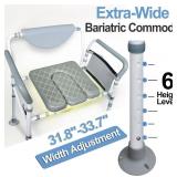 Retails for $170! Aliseniors Heavy Duty Bedside Commode, 500lbs Extra-Wide Bariatric Commode Chair for Adults & Seniors, Portable Toilet Seat with Arms, Adjustable Potty Chair Bucket with Lid, Tool-Fr