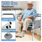 Retails for $170! Aliseniors Heavy Duty Bedside Commode, 500lbs Extra-Wide Bariatric Commode Chair for Adults & Seniors, Portable Toilet Seat with Arms, Adjustable Potty Chair Bucket with Lid, Tool-Fr