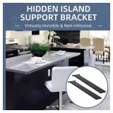Hidden Island Countertop Support Bracket, 2 Pack Heavy Duty Iron Kitchen Island Support Floating Bracket with Screws for Granite/Wood/Concrete/Quartz Countertops, 36 Inch