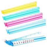SSFUN Mahjong All-in-One Tile Rack & Pusher, Clear Acrylic Mahjong Rack and Pusher Combo, Modern American Majiang Tile Racks Set of 4 (Multi-Color)