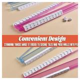 SSFUN Mahjong All-in-One Tile Rack & Pusher, Clear Acrylic Mahjong Rack and Pusher Combo, Modern American Majiang Tile Racks Set of 4 (Multi-Color)