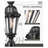 HWH Outdoor Post Lights Lamp Post Light Fixture, 22