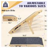 Wooden Dog Ramp for Couch High Bed, Non Slip Pet Ramps for Small Dogs and Cat with 5 Adjustable Height from 10.6