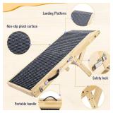 Wooden Dog Ramp for Couch High Bed, Non Slip Pet Ramps for Small Dogs and Cat with 5 Adjustable Height from 10.6