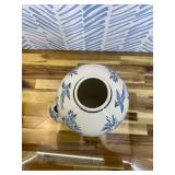 Magclay Ceramic Decorative Jars with Lid, Chinoiserie Ginger Jar for Home Decor, Vase Decor, Flowers and Birds, Blue and White