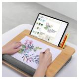 Lap Desk Laptop Desk Tray with Cushion, Laptop Lap Pad Bed Tray Adjustable Angle Portable,for Home Office, Sofa, Bed, Couch and car. Cushioned laptopTable Tray Bamboo