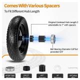 2 PCS 4.80/4.00-8 Flat Free Tire and Wheel, 14.5 Solid Wheelbarrow Tires, 5/8" 3/4" Bearings 3"-7" Centered Hub for Hand Truck, Garden Cart, Universal Fit 4.80/4.00-8, 3.50/3.00-8 4.00-6 etc