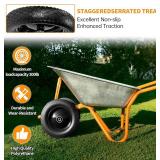 2 PCS 4.80/4.00-8 Flat Free Tire and Wheel, 14.5 Solid Wheelbarrow Tires, 5/8" 3/4" Bearings 3"-7" Centered Hub for Hand Truck, Garden Cart, Universal Fit 4.80/4.00-8, 3.50/3.00-8 4.00-6 etc