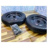 2 PCS 4.80/4.00-8 Flat Free Tire and Wheel, 14.5 Solid Wheelbarrow Tires, 5/8" 3/4" Bearings 3"-7" Centered Hub for Hand Truck, Garden Cart, Universal Fit 4.80/4.00-8, 3.50/3.00-8 4.00-6 etc