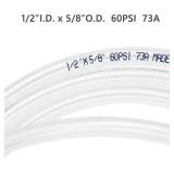 Eastrans Clear Vinyl Tubing Flexible PVC Tubing, Hybrid PVC Hose, Lightweight Plastic Tube, by 3/4 Inch ID, 5ft Length, UV Chemical Resistant