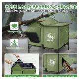 GOLOPET Large Heated Cat House for Outside 21x17x17 in with Time Temperature Intelligent Controller,Inner Insulation Layer and 100% Waterproof,Built in MET and UL Dual Certified Heater