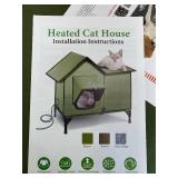 GOLOPET Large Heated Cat House for Outside 21x17x17 in with Time Temperature Intelligent Controller,Inner Insulation Layer and 100% Waterproof,Built in MET and UL Dual Certified Heater