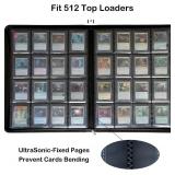 Rayvol 16-Pocket Top loader Binder, Holds 512 Top loaders 16 Pocket Top Loader Card Storage Case, 500 + Ringless Double-Sided Pockets for Cards in 3 x 4