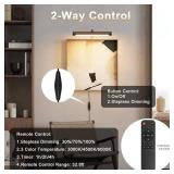 Coinmit 4W Picture Light Plug in, 12" Adjustable LED Art Light with Remote Control, Dimmable Wall Light for Picture Display Dartboard Art Work (Black)