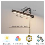 Coinmit 4W Picture Light Plug in, 12" Adjustable LED Art Light with Remote Control, Dimmable Wall Light for Picture Display Dartboard Art Work (Black)