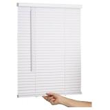 LOTUS & WINDOWARE Cordless Mini Blind, 1" Vinyl Slats, 22" Wide x 48" Long - White, Window Blinds for Home and Office, Interior Door Blinds - Light Filtering