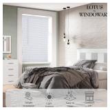 LOTUS & WINDOWARE Cordless Mini Blind, 1" Vinyl Slats, 22" Wide x 48" Long - White, Window Blinds for Home and Office, Interior Door Blinds - Light Filtering