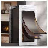 PETCOMING Dog Door 3 Flap, Plastic Dog Door for Wall, Large Doggy Door, Dogie Door for Interior & Exterior Walls, Magnetic Flaps, Insulation Flap, Closing Panel, Pet Door for Pets Up to 110lbs(Large)