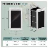 PETCOMING Dog Door 3 Flap, Plastic Dog Door for Wall, Large Doggy Door, Dogie Door for Interior & Exterior Walls, Magnetic Flaps, Insulation Flap, Closing Panel, Pet Door for Pets Up to 110lbs(Large)