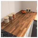 LACHEERY Thick Butcher Block Contact Paper for Countertops Waterproof 24"x160" Self Adhesive Butcher Block Countertops for Kitchen Wallpaper Peel and Stick Wood Vinyl Wrap Dark Brown Wood Wall Paper