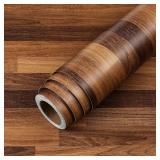 LACHEERY Thick Butcher Block Contact Paper for Countertops Waterproof 24"x160" Self Adhesive Butcher Block Countertops for Kitchen Wallpaper Peel and Stick Wood Vinyl Wrap Dark Brown Wood Wall Paper
