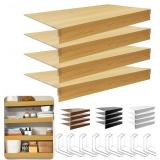 Wire Shelf Cover,KHASIM Wire Rack Covers for Pantry,PVC Wood-Look Faux Wood Shelf Liners,24x12 Inch,0.24 inch Thick for Home and Kitchen Organization