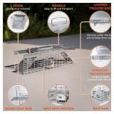 HOMESTEAD Live Rat Trap Indoor/Outside - Squirrel Trap, Have A Heart Animal for Chipmunk, Small Rabbits, Weasel and Similar-Size Rodents, 18"x5"x5", 2 Doors, Fully Assembled