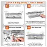 HOMESTEAD Live Rat Trap Indoor/Outside - Squirrel Trap, Have A Heart Animal for Chipmunk, Small Rabbits, Weasel and Similar-Size Rodents, 18"x5"x5", 2 Doors, Fully Assembled