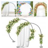 VerdeVista Convertible 6.5 FT Round Backdrop Stand - Heavy Duty Balloon Arch Stand with 2 Waterbags - Multiuse Photo Backdrop Arch, Black Circle Ring Balloon Arch Frame for Wedding Baby Shower & More