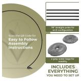 VerdeVista Convertible 6.5 FT Round Backdrop Stand - Heavy Duty Balloon Arch Stand with 2 Waterbags - Multiuse Photo Backdrop Arch, Black Circle Ring Balloon Arch Frame for Wedding Baby Shower & More