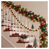 6 Ft Artificial Norfolk Pine Garlands, Realistic Christmas Garland for Mantle, Real Touch Cedar Garland for Table, Stairs, Indoor & Outdoor Decor, Christmas Decorations