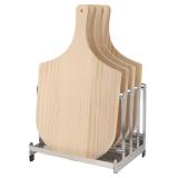 LRUI Pizza Peel Rack, Steel 4 Available Slots for Pizza Peel Organizing and Saving, Pizza Holder Rack with Non-Slip Feet