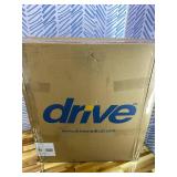 Drive Medical 11148-1 Folding Steel Bedside Commode Chair, Portable Toilet, Supports Individuals Weighing Up To 350 Lbs, with 7.5 Qt. Bucket and 13.5 Inch Seat, Grey