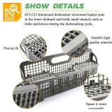 WP8562043 8531233 Universal Dishwasher Silverware Basket Replacement for Whirlpool Kitchenaid Dishwasher Utensil Basket - Replaces Kitchenaid Dishwasher Basket W10190415 8531288 8562043 by Techecook
