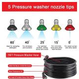 Selkie Pressure Washer Gun with 26" Hose, 16" Extension Wand, 5 Nozzle Tips, M22 15mm & M22 14mm Fittings, 4000 PSI