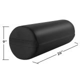 Saloniture Jumbo Round Massage Table Bolster Pillow Pad - 26 x 9 Inch - Black