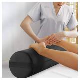 Saloniture Jumbo Round Massage Table Bolster Pillow Pad - 26 x 9 Inch - Black