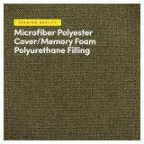 Sweet Home Collection Chair Cushion Memory Foam Pads Tufted Slip Non Skid Rubber Back U-Shaped 17" x 16" Seat Cover, 4 Count (Pack of 1), Army Green