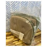 Sweet Home Collection Chair Cushion Memory Foam Pads Tufted Slip Non Skid Rubber Back U-Shaped 17" x 16" Seat Cover, 4 Count (Pack of 1), Army Green