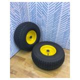 Wiltire 15x6.00-6 Tire and Wheel Assembly (2 Pack),Replacement Riding Lawn Mower Front Tires - With 3" Centered Hub and 3/4" Bushings (Extra 5/8" Bushings)