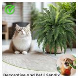 35 Ferns Artificial Bush Plants Large, 2 Artificial Boston Ferns with 39 Fronds for Outdoors Home Decor